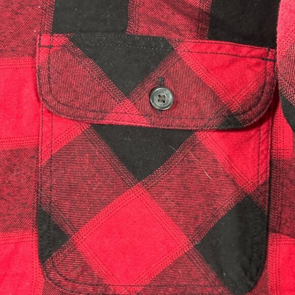 Eddie Bauer Shirt Womens Large Red Flannel Buffalo Plaid Long Sleeve Button Up - Picture 3 of 8